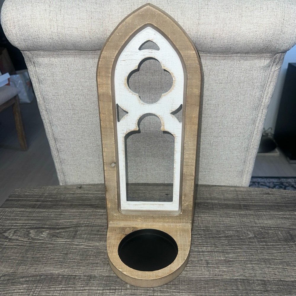 Cathedral Wood Wall Sconce About 14 Inches x 6 Inches